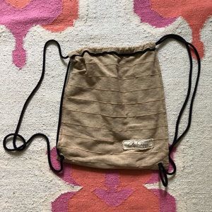 Brown drawstring bag